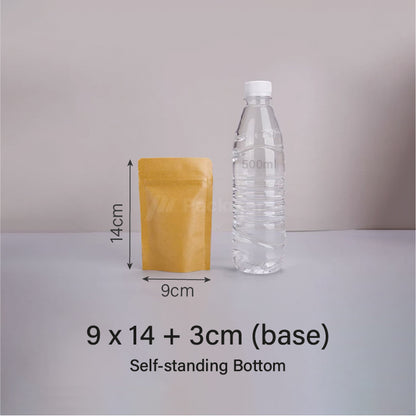 9 x 14cm Kraft Standing Pouch (No Window)