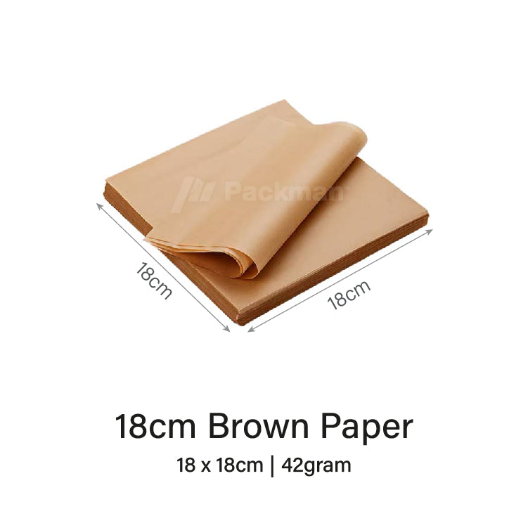 18cm Brown Square Burger paper