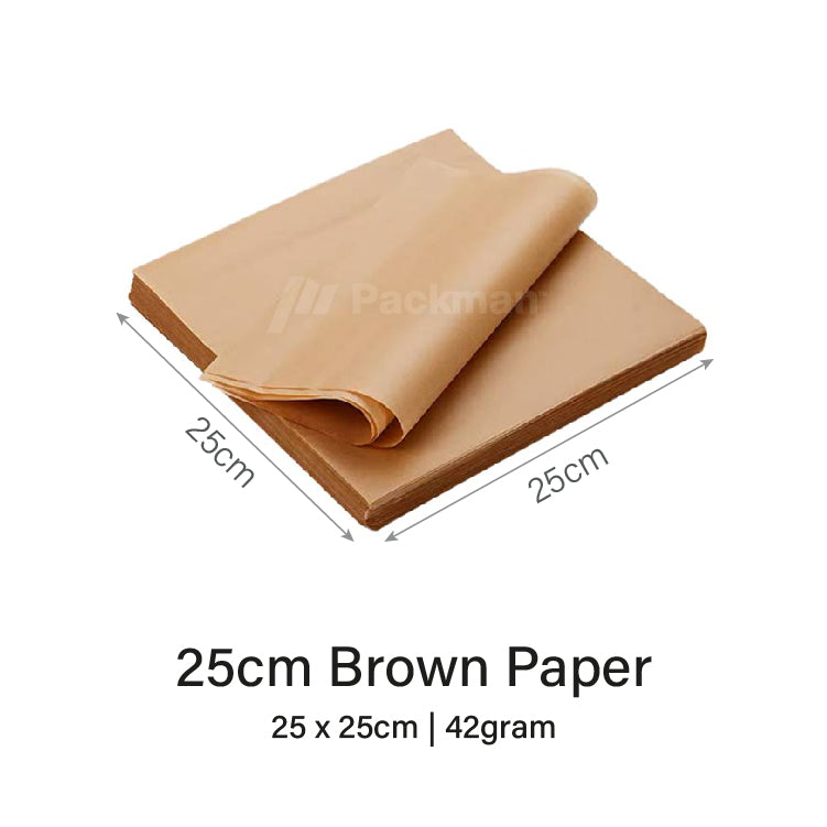 25cm Brown Square Burger paper