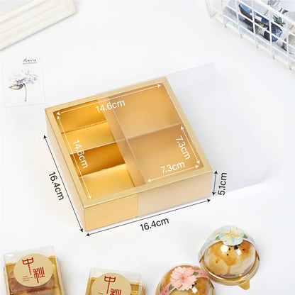 4-Slot Gold Mooncake Kraft Cavity Box (10pcs)