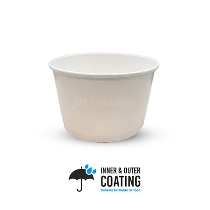 850ml White Double-Coated Kraft Bowl