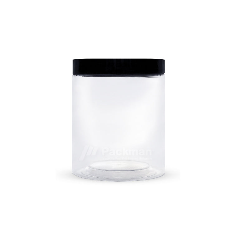 10 x 12cm Black Plastic Jar (6pcs)