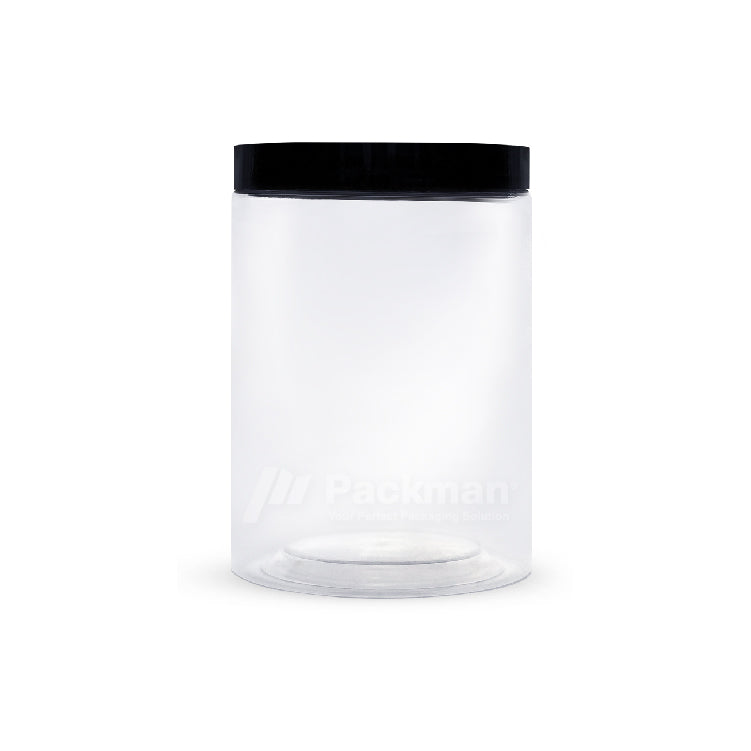 10 x 15cm Black Plastic Jar (6pcs)
