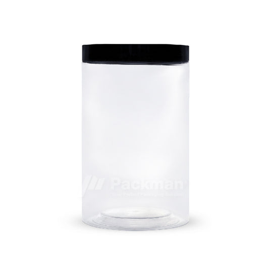 10 x 18cm Black Plastic Jar (6pcs)