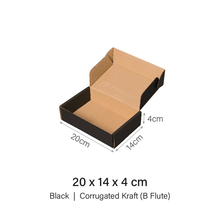 20 x 14 x 4cm Black Mailing Box