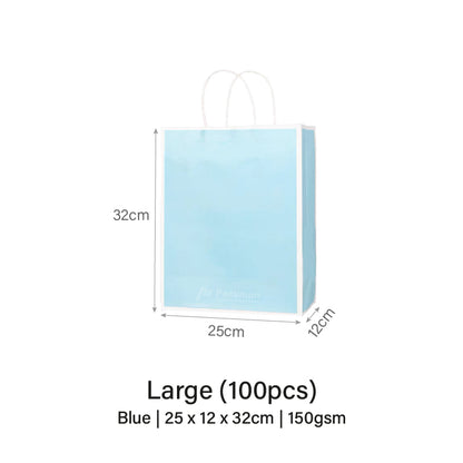 25 x 12 x 32cm Blue with White Border Paper Bag (10pcs)