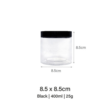 8.5 x 8.5cm Black Plastic Jar (9pcs)