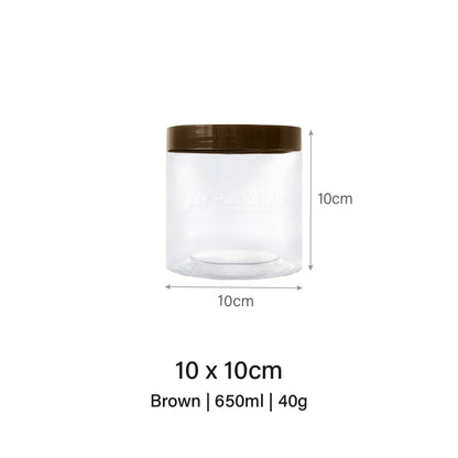 10 x 10cm Brown Plastic Jar (9pcs)