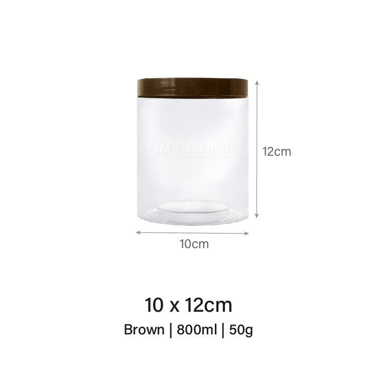 10 x 12cm Brown Plastic Jar (6pcs)