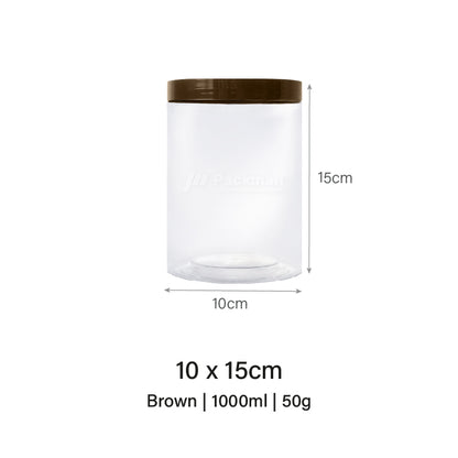 10 x 15cm Brown Plastic Jar (6pcs)