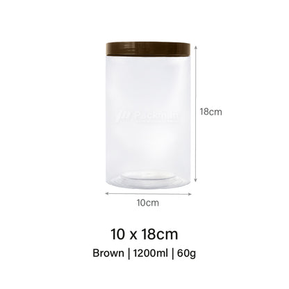 10 x 18cm Brown Plastic Jar (6pcs)