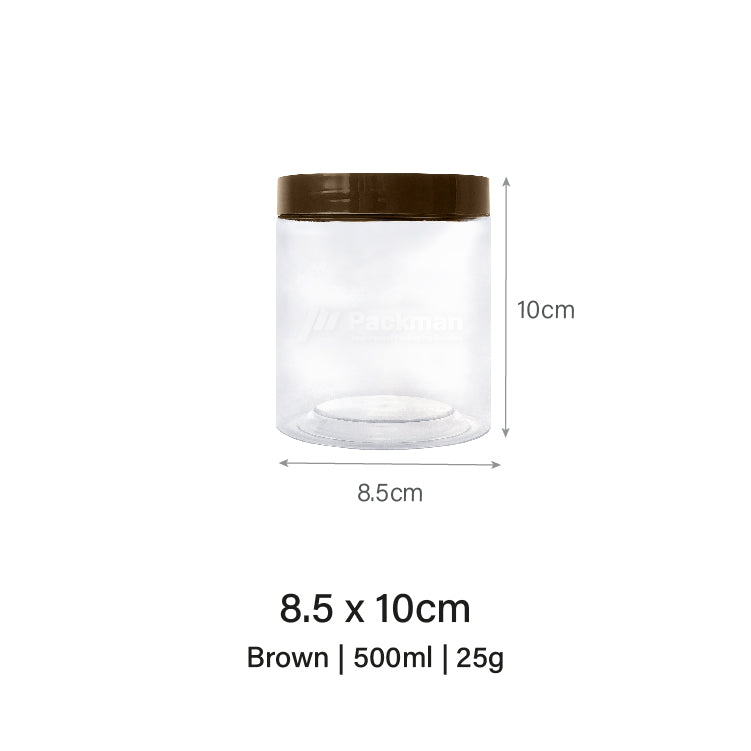 8.5 x 10cm Brown Plastic Jar (6pcs)