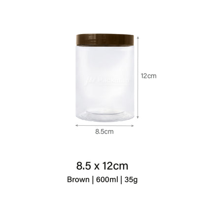 8.5 x 12cm Brown Plastic Jar (6pcs)