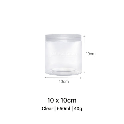 10 x 10cm Clear Plastic Jar (9pcs)