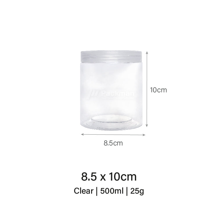 8.5 x 10cm Clear Plastic Jar (6pcs)