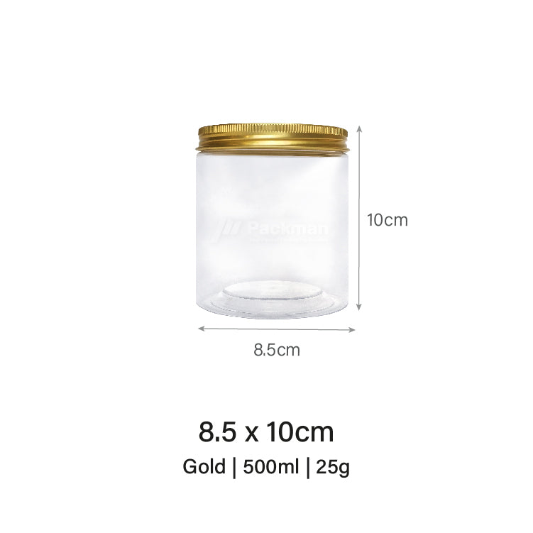 8.5 x 10m Gold Plastic Jar (6pcs)