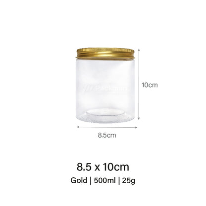 8.5 x 10m Gold Plastic Jar (6pcs)