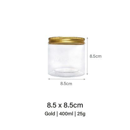 8.5 x 8.5cm Gold Plastic Jar (9pcs)