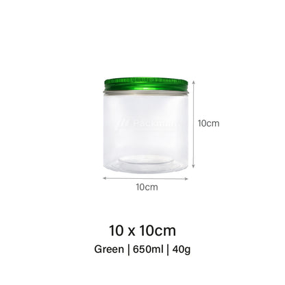 10 x 10cm Green Plastic Jar (9pcs)