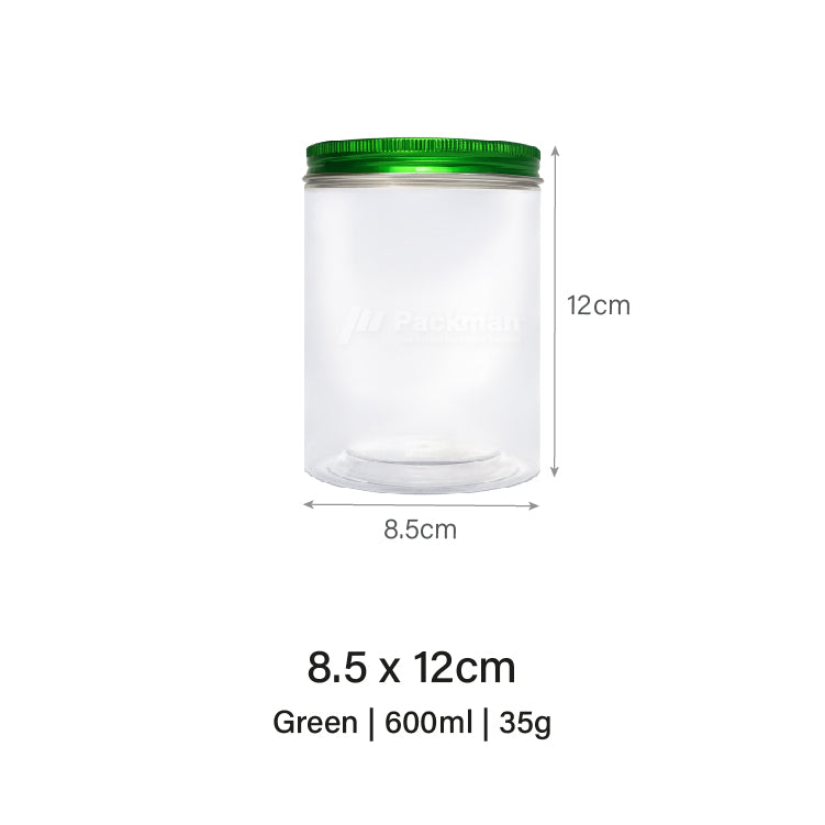 8.5 x 12cm Green Plastic Jar (6pcs)