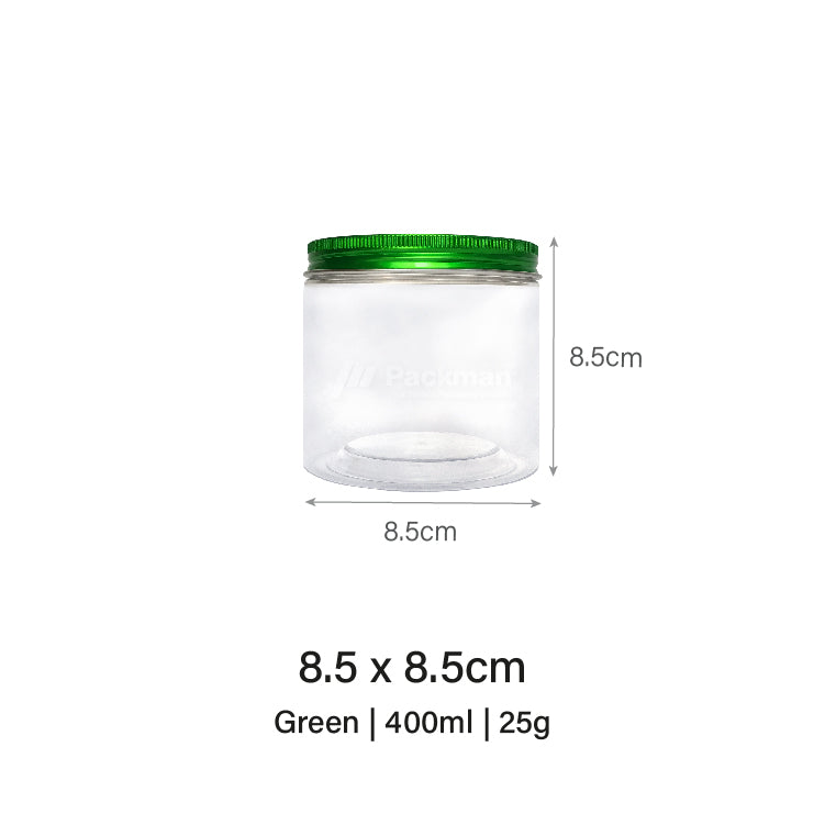 8.5 x 8.5cm Green Plastic Jar (9pcs)