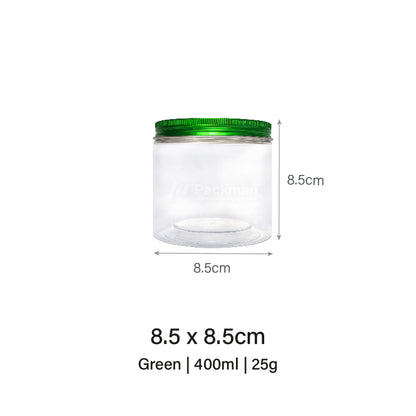 8.5 x 8.5cm Green Plastic Jar (9pcs)