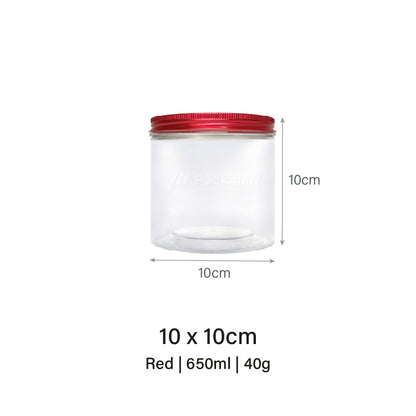 10 x 10cm Red Plastic Jar (9pcs)