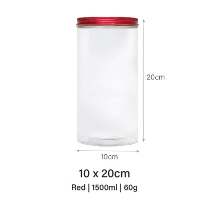 10 x 20cm Red Plastic Jar (6pcs)