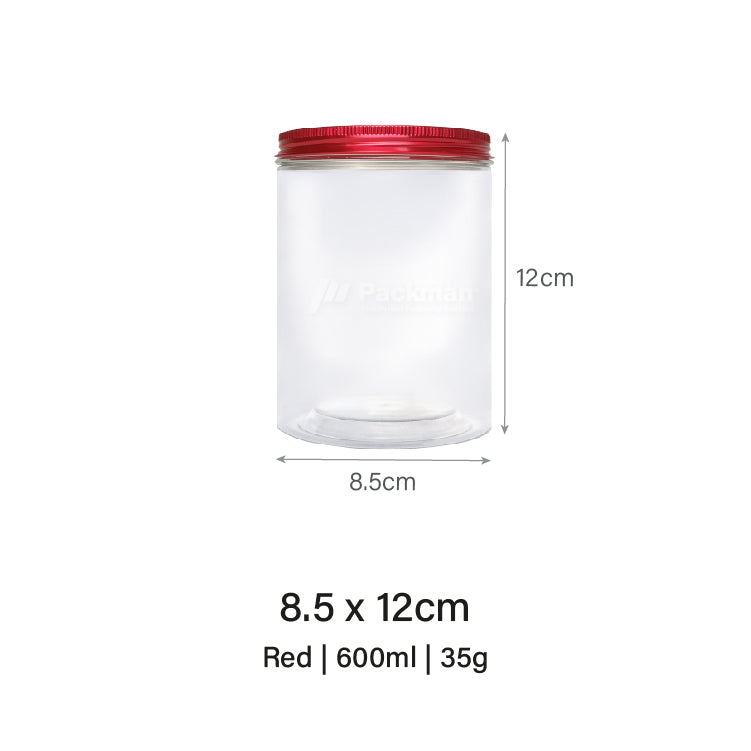 8.5 x 12cm Red Plastic Jar (6pcs)