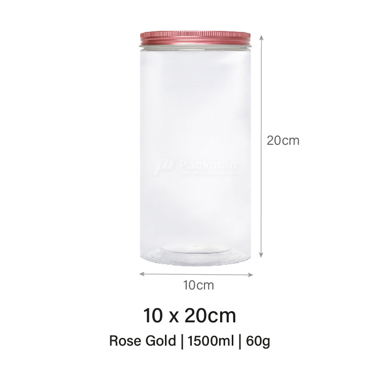10 x 20cm Rose Gold Plastic Jar (6pcs)