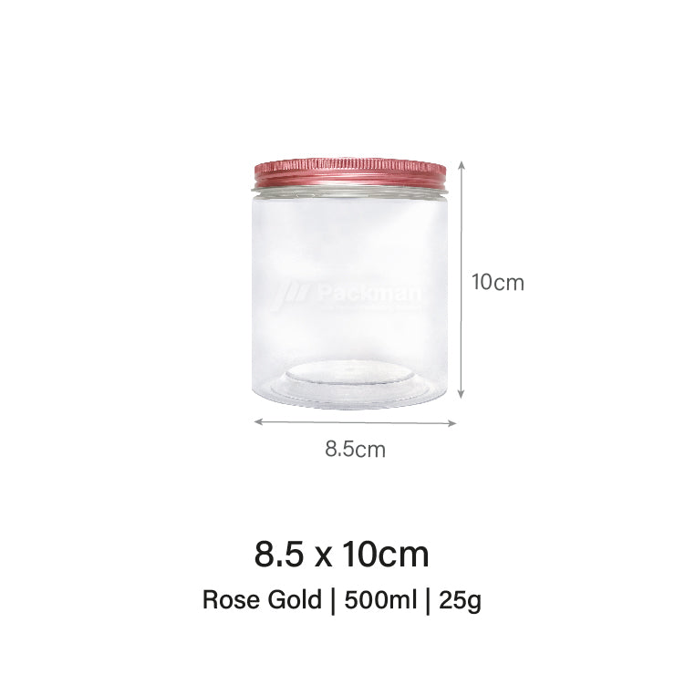 8.5 x 10cm Rose Gold Plastic Jar (6pcs)