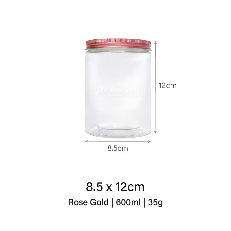 8.5 x 12cm Rose Gold Plastic Jar (6pcs)