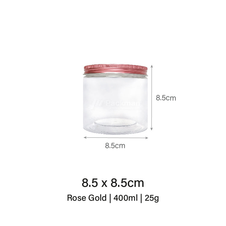 8.5 x 8.5cm Rose Gold Plastic Jar (9pcs)