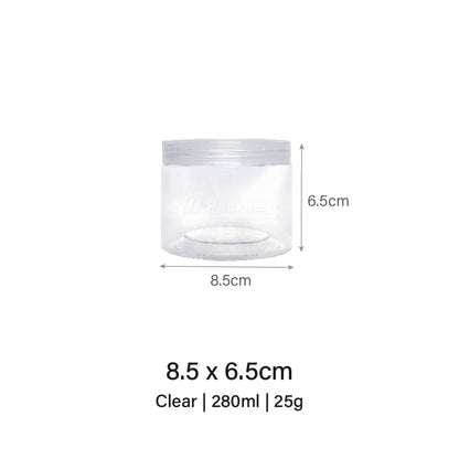 8.5 x 8.5cm Clear Plastic Jar (9pcs)