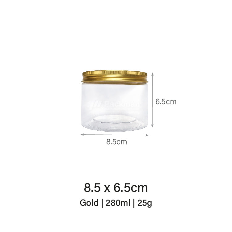 8.5 x 6.5cm Gold Plastic Jar (9pcs)