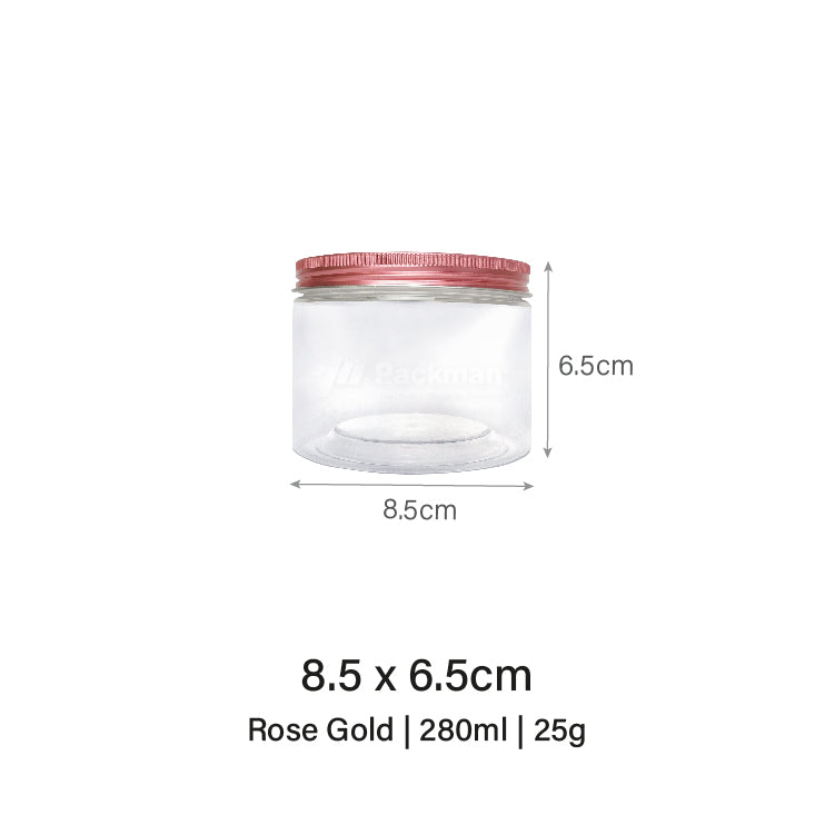 8.5 x 6.5cm Rose Gold Plastic Jar (9pcs)