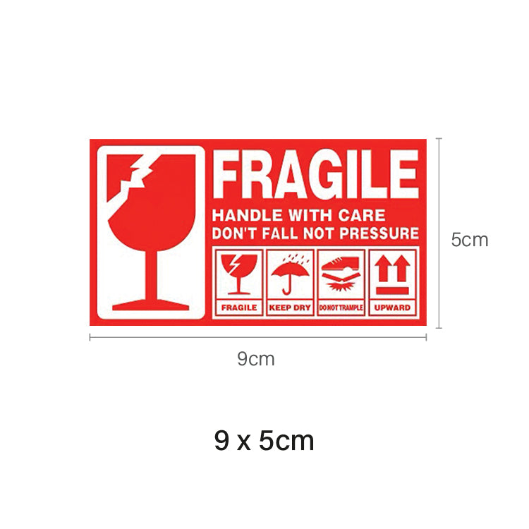 9 x 5cm Fragile Sticker