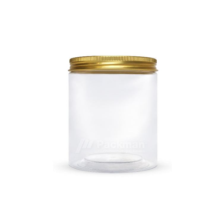 10 x 12cm Gold Plastic Jar (6pcs)