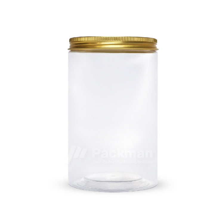 10 x 18cm Gold Plastic Jar (6pcs)