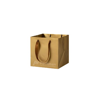 15 x 15 x 15cm Square Gold Paper Bag (10pcs)