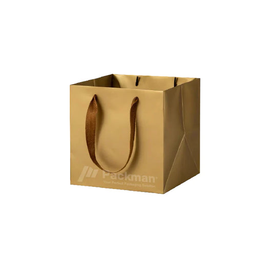 25 x 25 x 25cm Square Gold Paper Bag (10pcs)