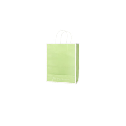 15 x 8 x 21cm Green with White Border Paper Bag (10pcs)