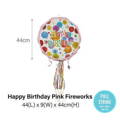 HBD Pink Fireworks Piñata