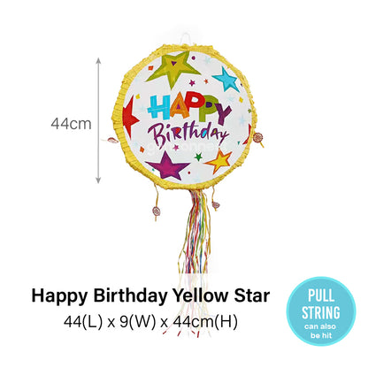 HBD Yellow Star Piñata