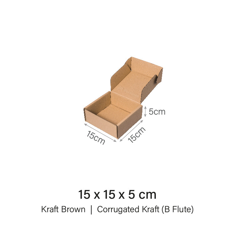 15 x 15 x 5cm Kraft Brown Mailing Box