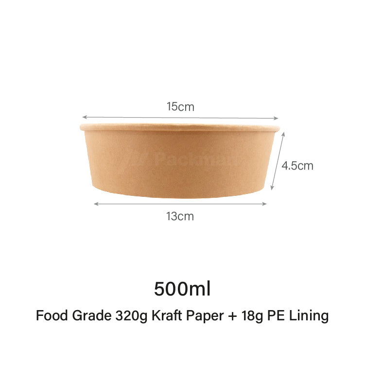 500ml Brown Kraft Bowl (50pcs)