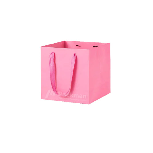 20 x 20 x 20cm Square Pink Paper Bag (10pcs)