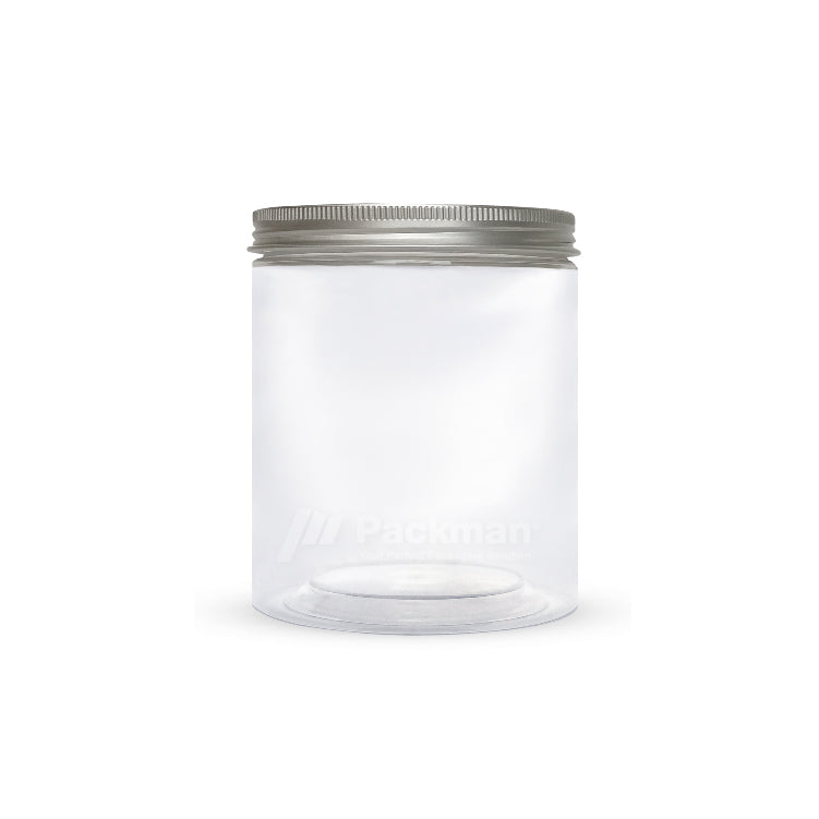 10 x 12cm Silver Plastic Jar (6pcs)