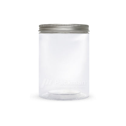 10 x 15cm Silver Plastic Jar (6pcs)