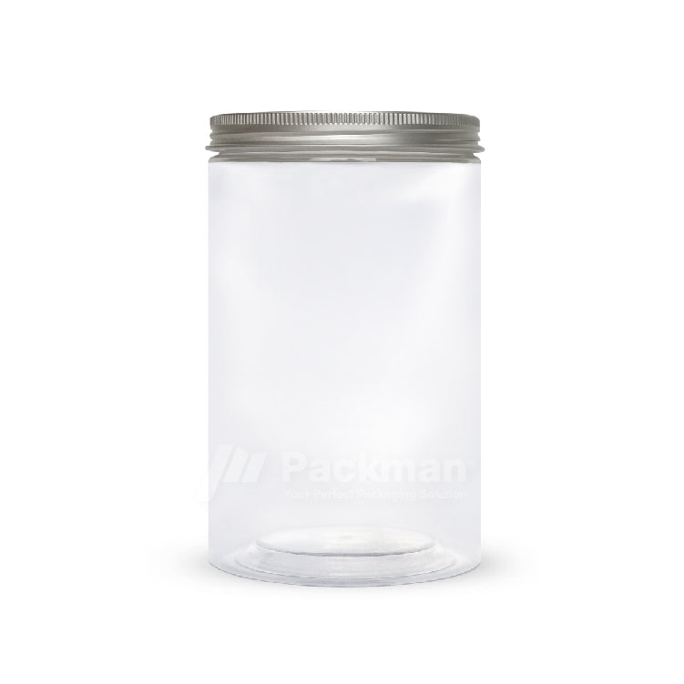 10 x 18cm Silver Plastic Jar (6pcs)